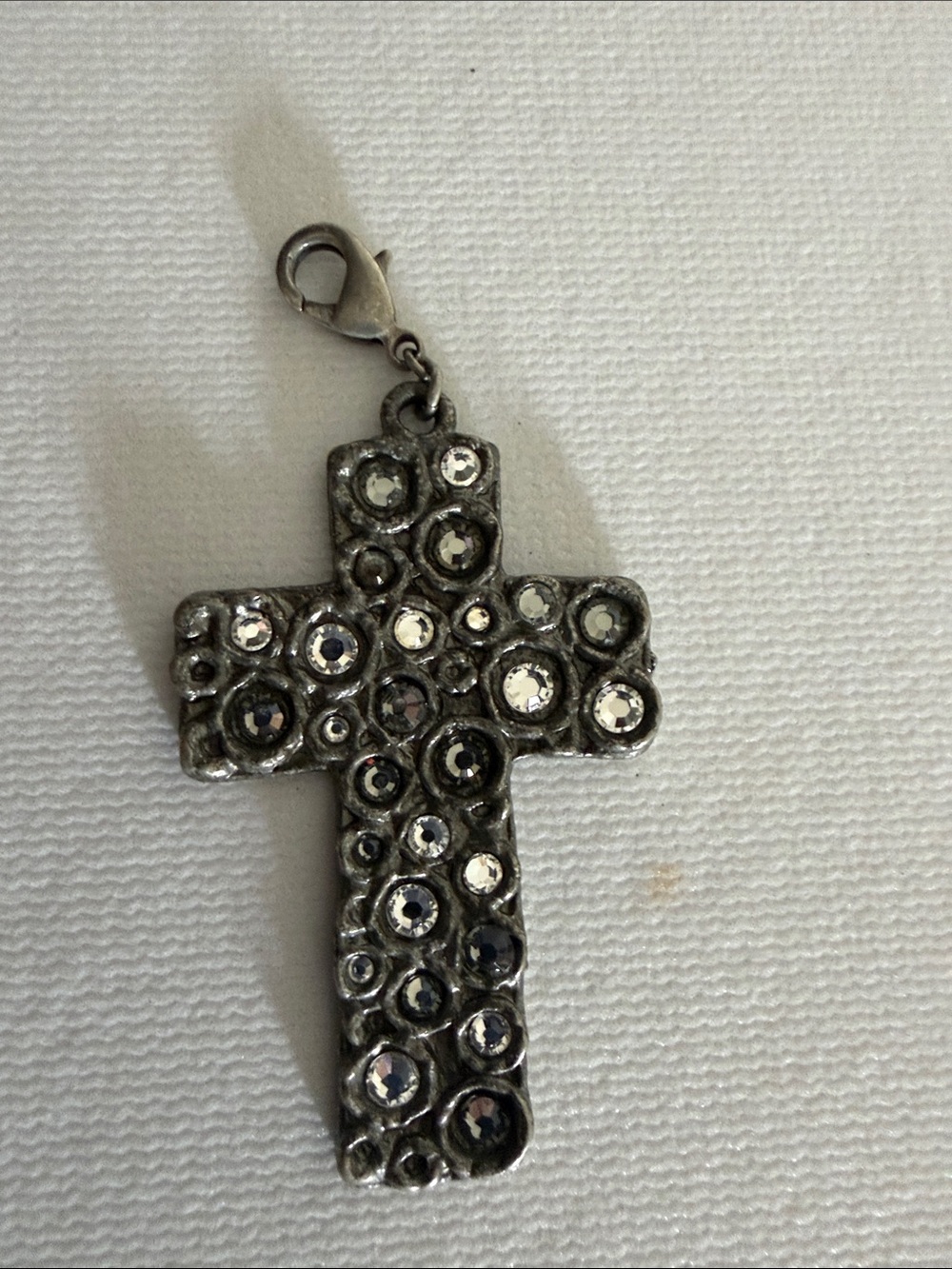 Sabika Silver-Tone Crystal Cross Pendant